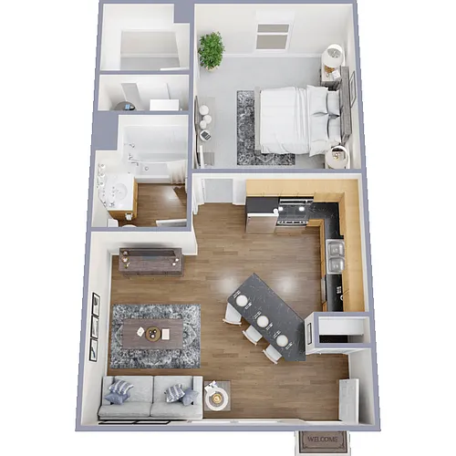 Floor plan 1 Bed 1 Bath