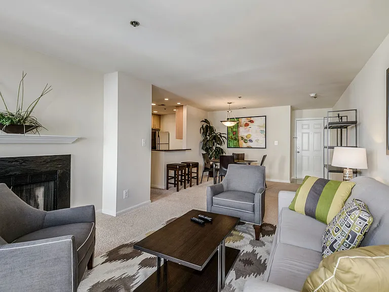 Plush carpet in living areas