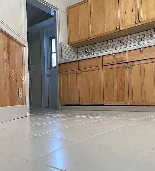 Tile flooring in kitchen