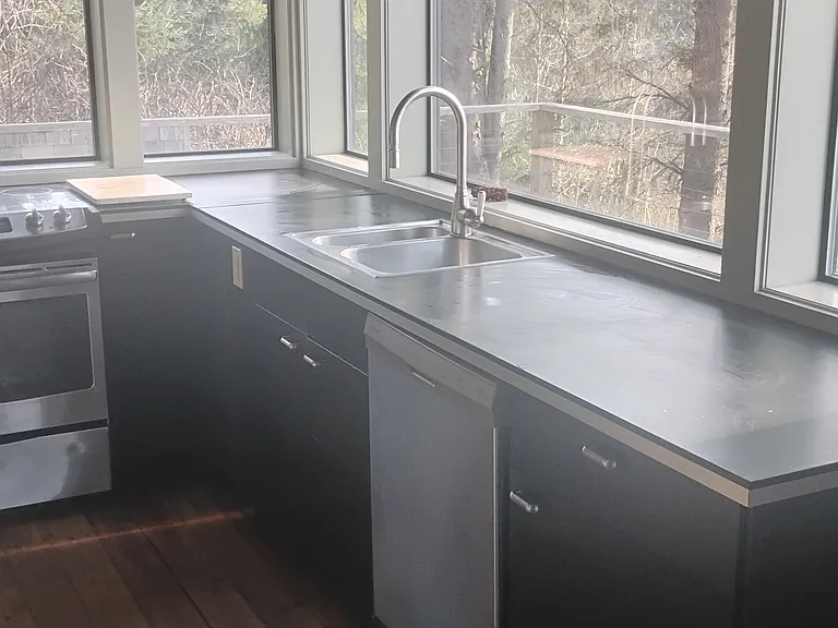 The kitchen is open and beautiful