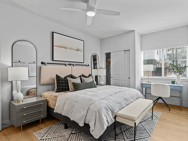 Ceiling fans and A/C in all homes