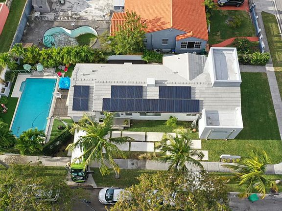 Aerial view, solar panels