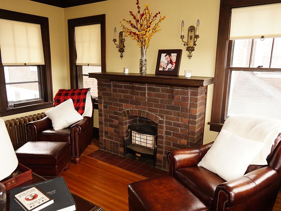 decorative brick fireplace with electric heat insert