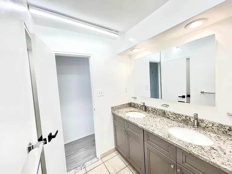 View from bathroom into the hallway