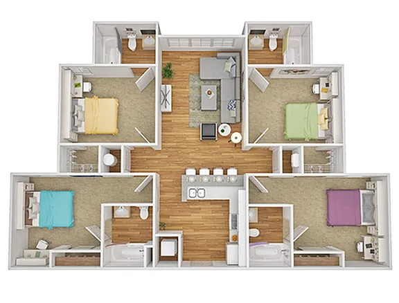 Floor plan 4BR/4BA - C