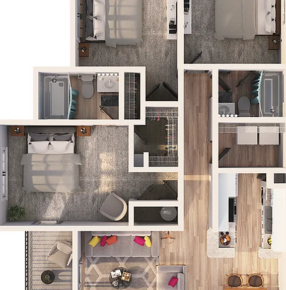 Ridge at Roper Mountain - C2AU1 Floor Plan Ridge at Roper Mountain - C2AU1 Floor Plan