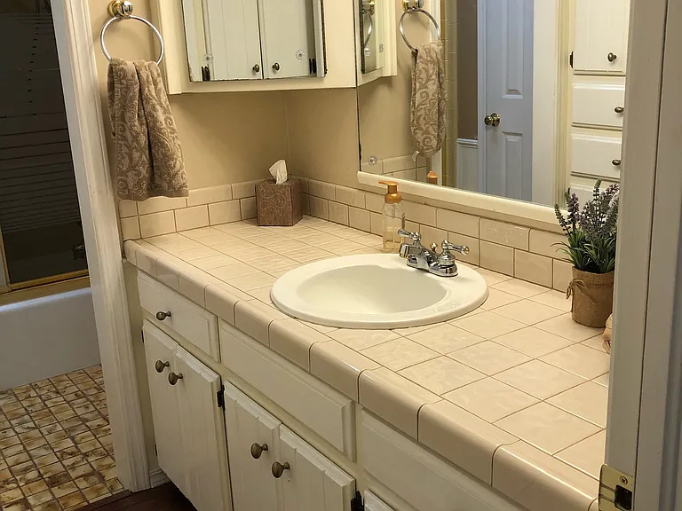Jack and Jill bathroom between front two bedrooms (pic 1)