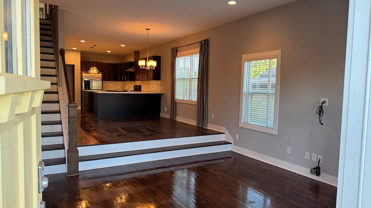 Front door entry, Living room, Dining Room, Kitchen - 4700A Michigan Ave