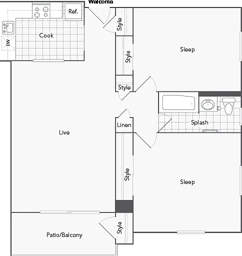 Buffalo 2-Bedroom Floorplan Buffalo 2-Bedroom Floorplan