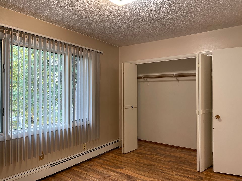 The first upstairs bedroom. All of the bedrooms include a spacious closet.