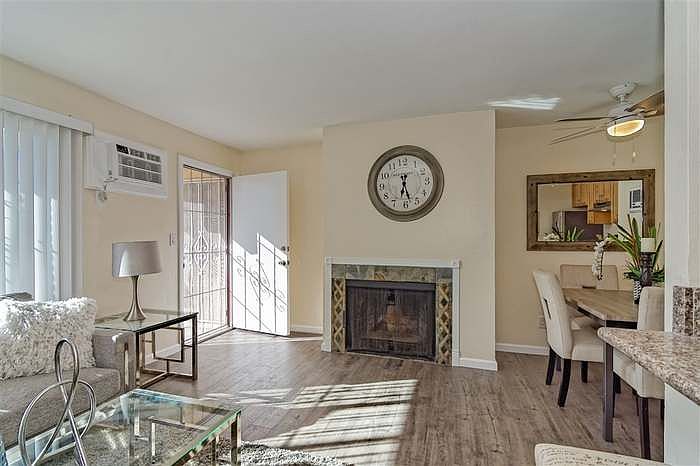 Front entrance, living room, fireplace