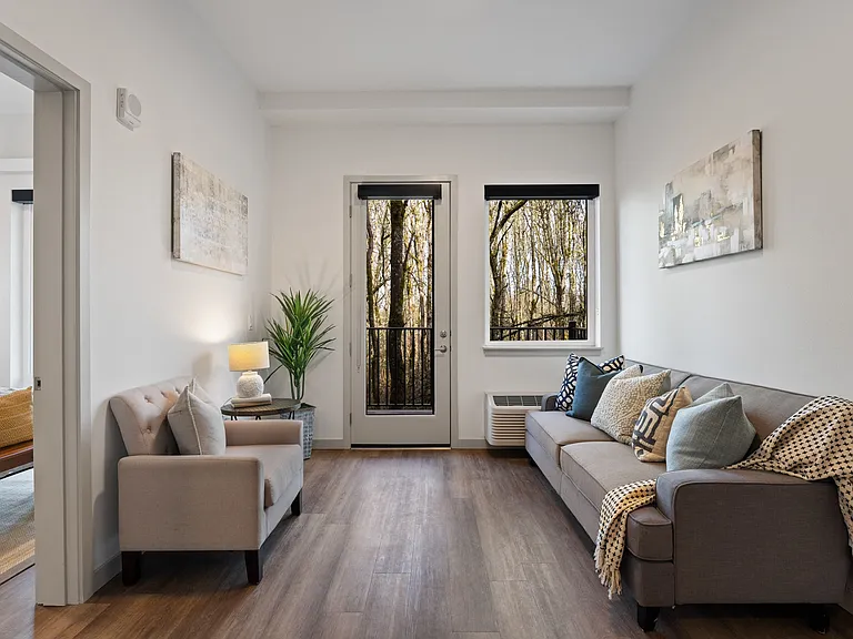Staged Unit 107. (2BR 2BA) Similar floor plans: 207, 307 ,407, 109, 209, 309 , 409, 118, 218, 318, 418 *Unit features may vary. Inquire with our leasing office to schedule a tour.