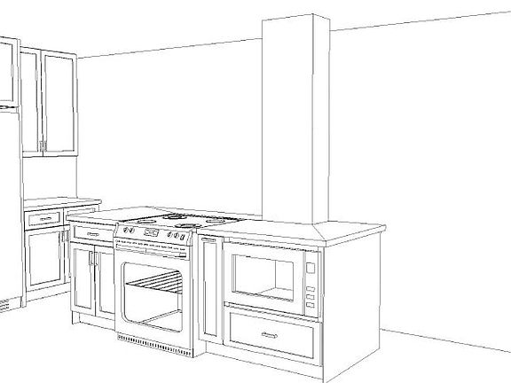 island looking into living room