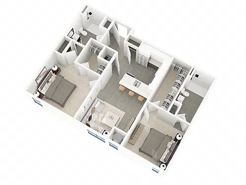 Floor plan 2 Bedroom 2 Bath