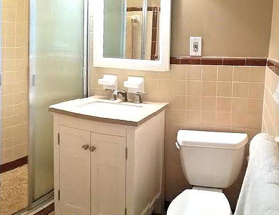 Master bath is right off bedroom for privacy and convenience