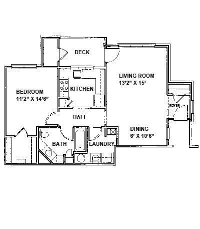 Floor plan 1BR/1BA -Phase III