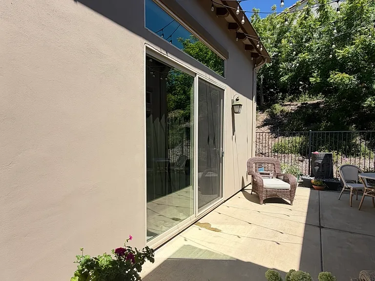 Courtyard with view of sliding glass doors