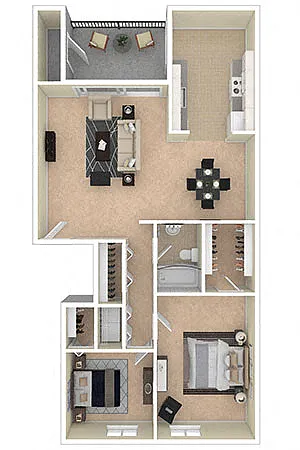 Floor plan 2 BEDROOM (A/B) *washers/dryers in select apts.