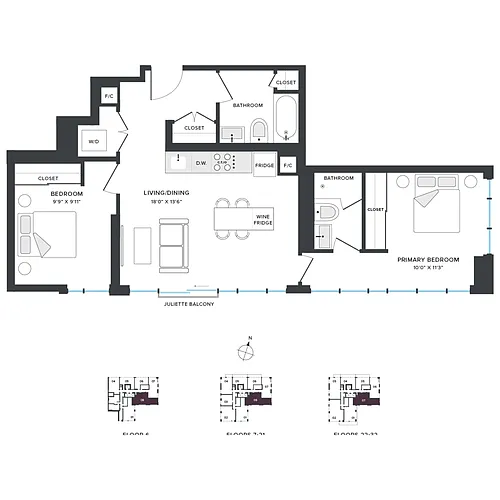 Floor plan B05 Two Bedroom