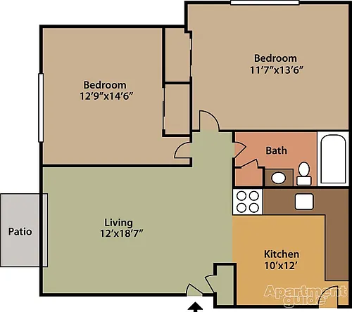 Floor plan 2 Bedroom Corner