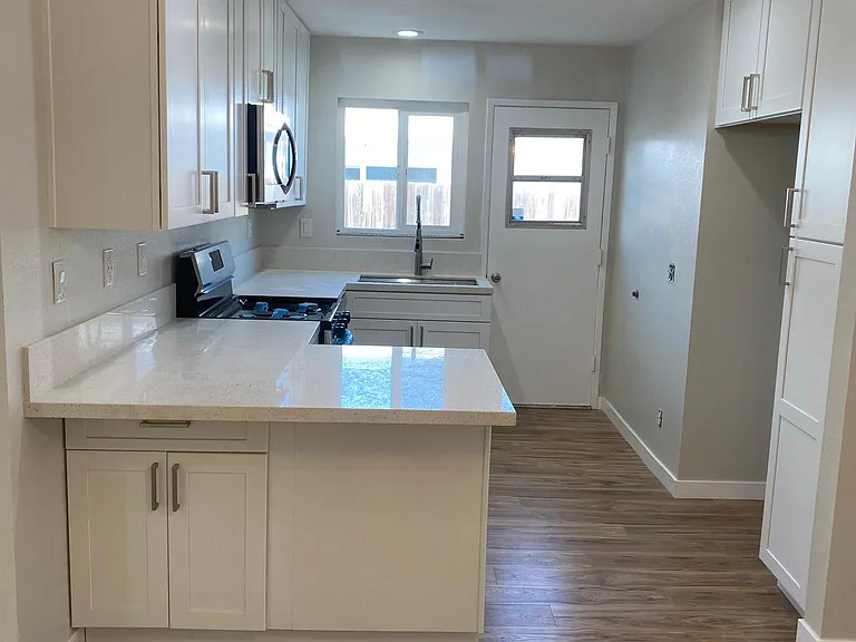 Kitchen with gas stove