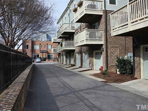 Rear of building showing garage access
