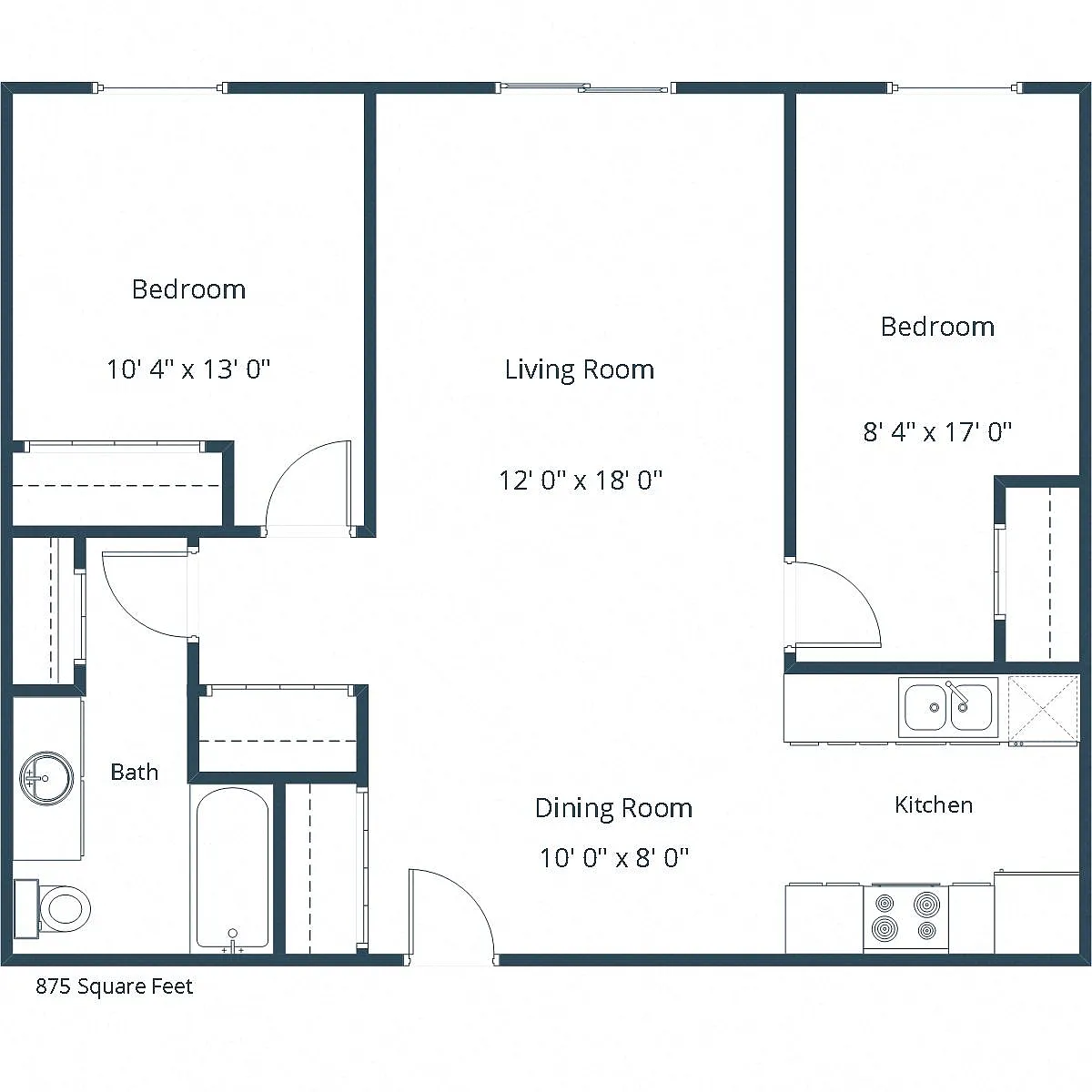 Floor plan Two Bedroom 21C