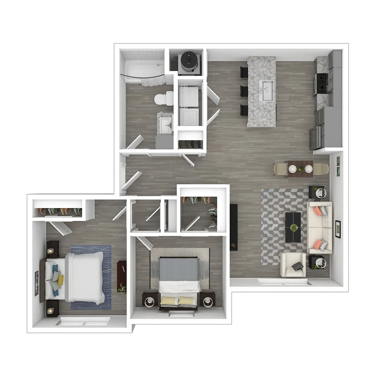 Floor plan 2 Bedroom 60% AMI (Income Guidelines)