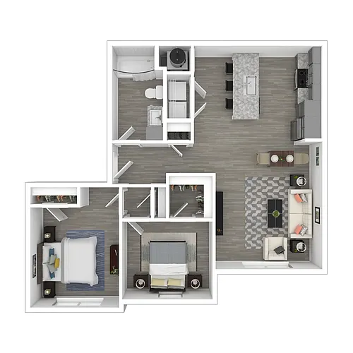 Floor plan 2 Bedroom 60% AMI (Income Guidelines)