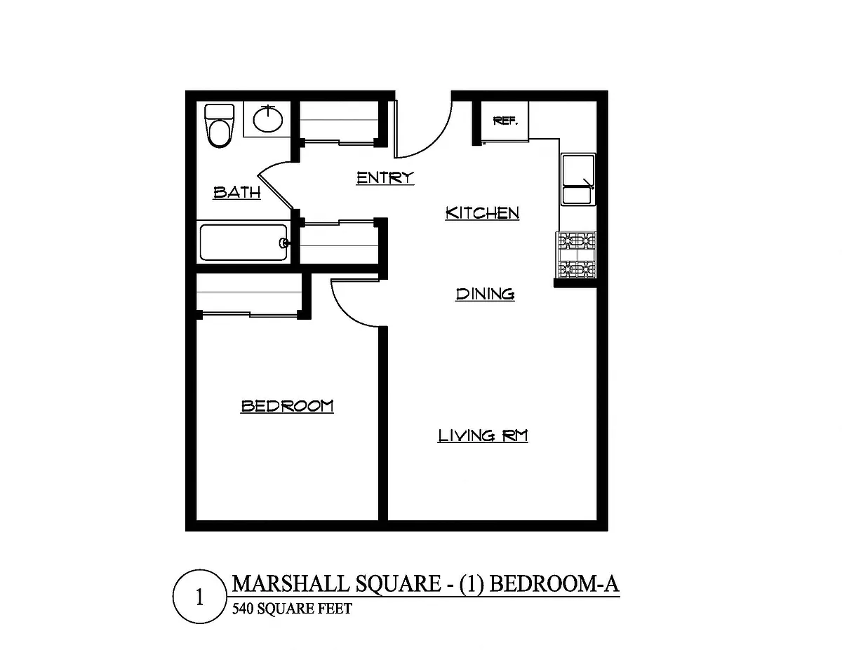 Floor plan One Bedroom A
