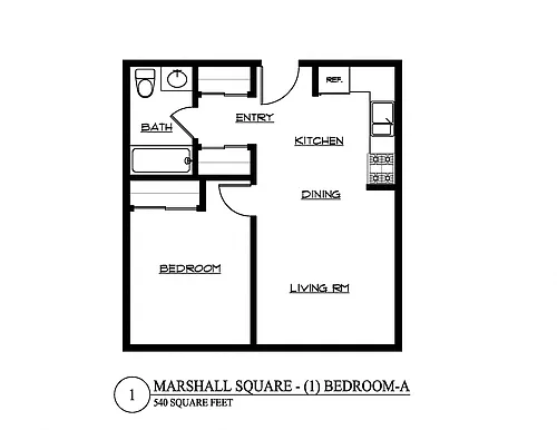 Floor plan One Bedroom A