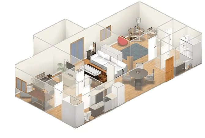 Floor plan Two Bedroom - 2 Bath