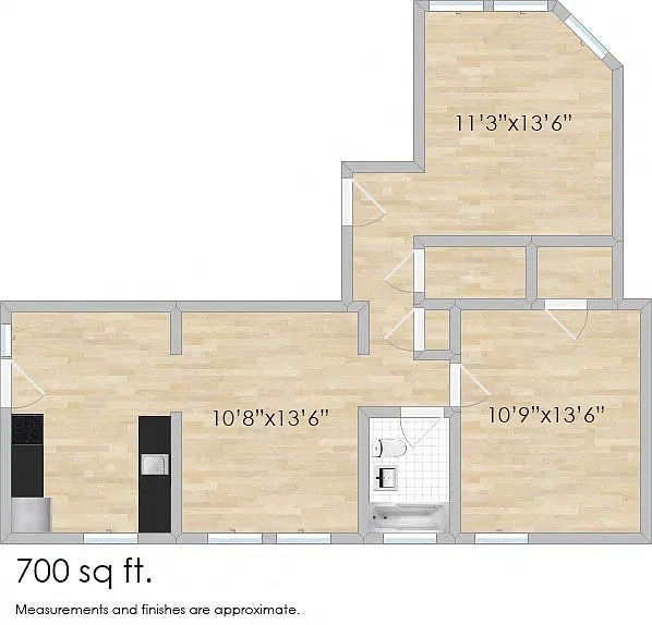 Floor plan 340 S. Austin L & 342 S. Austin H