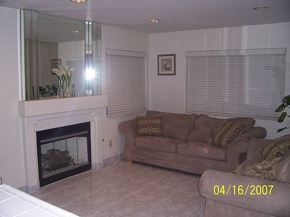 family room with fire place