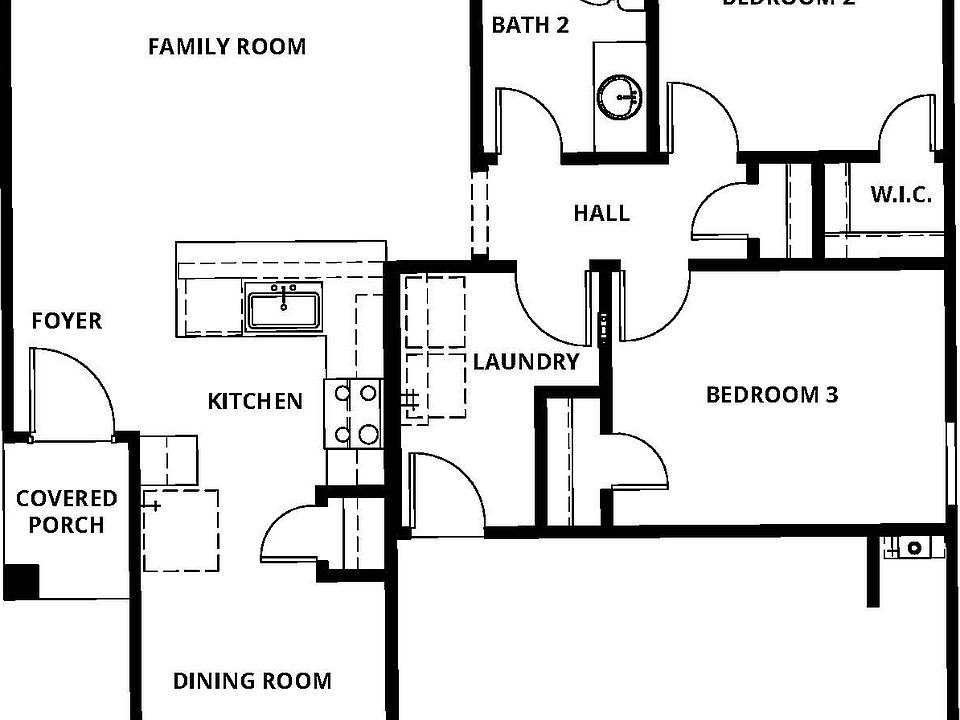 The Aberdeen is a single story home with a chef ready kitchen and covered porch and patio.