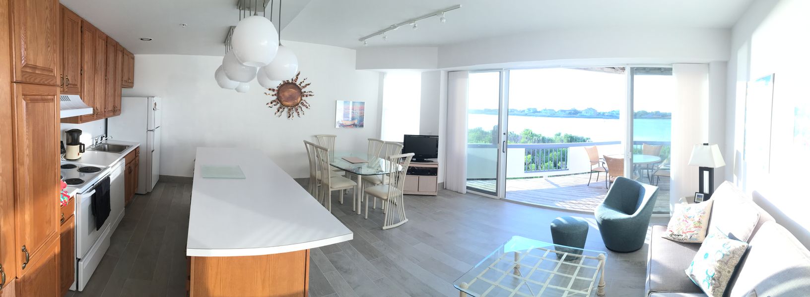  Great Room with View of  Dining Area, Deck and Moriches Bay 