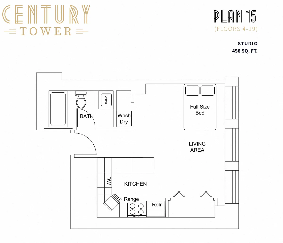 Floor plan Studio 15