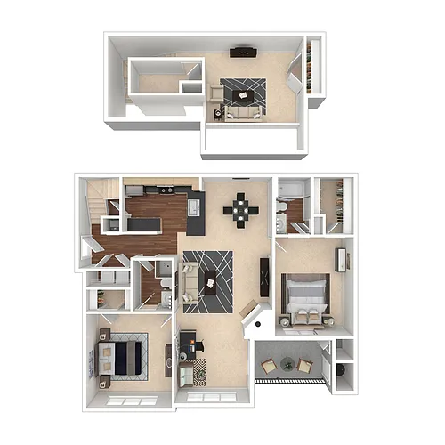 Floor plan Covington w/ Loft & Sunroom