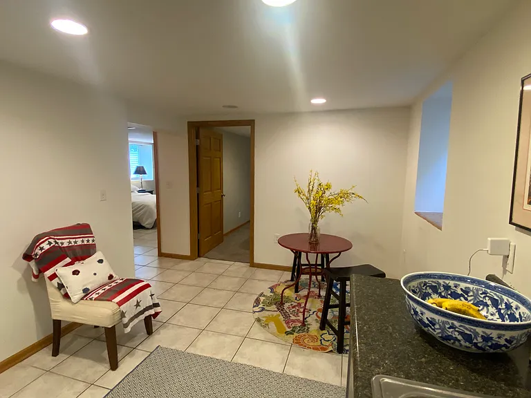 Basement sitting area.