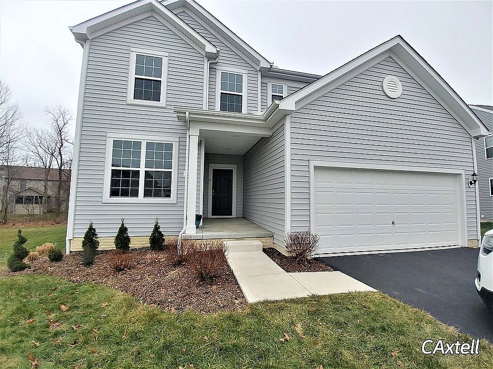 Front with two car garage