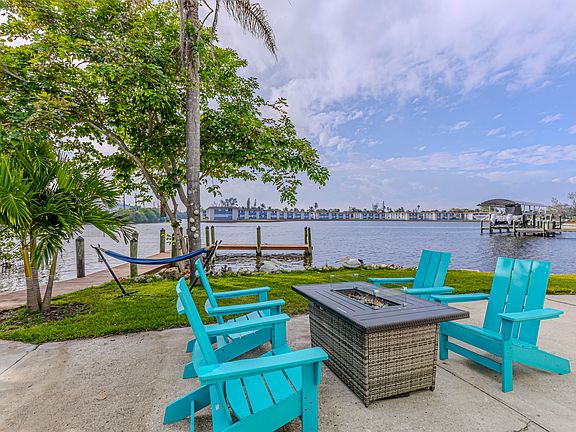 Hammock, fire pit adirondack chairs