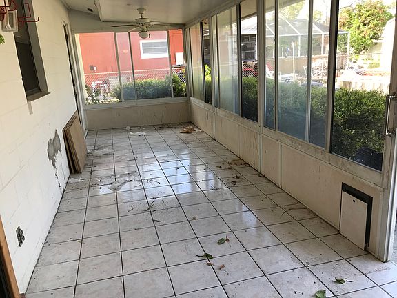 Enclosed tiled sunroom