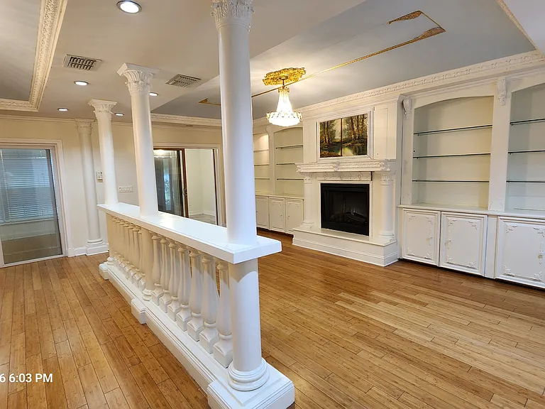 Family room with fireplace
