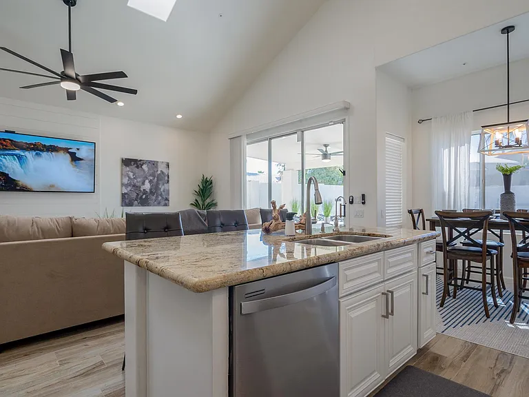 Chef's Kitchen opens to large Family Room