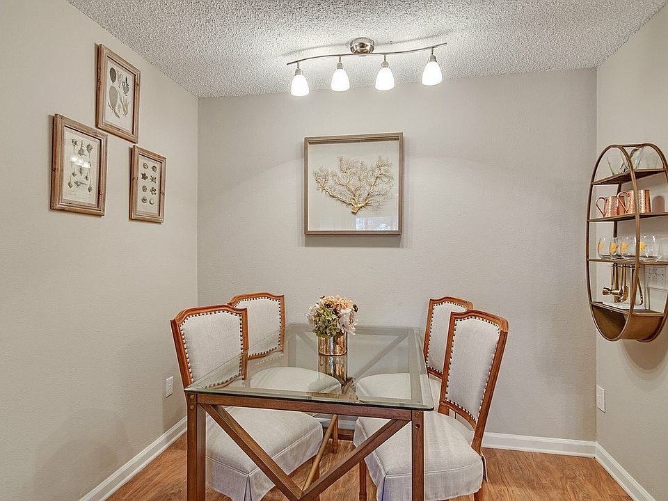 Dining area with overhead lighting