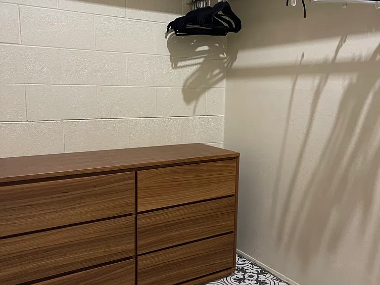 Massive walk-in closet in first bedroom.