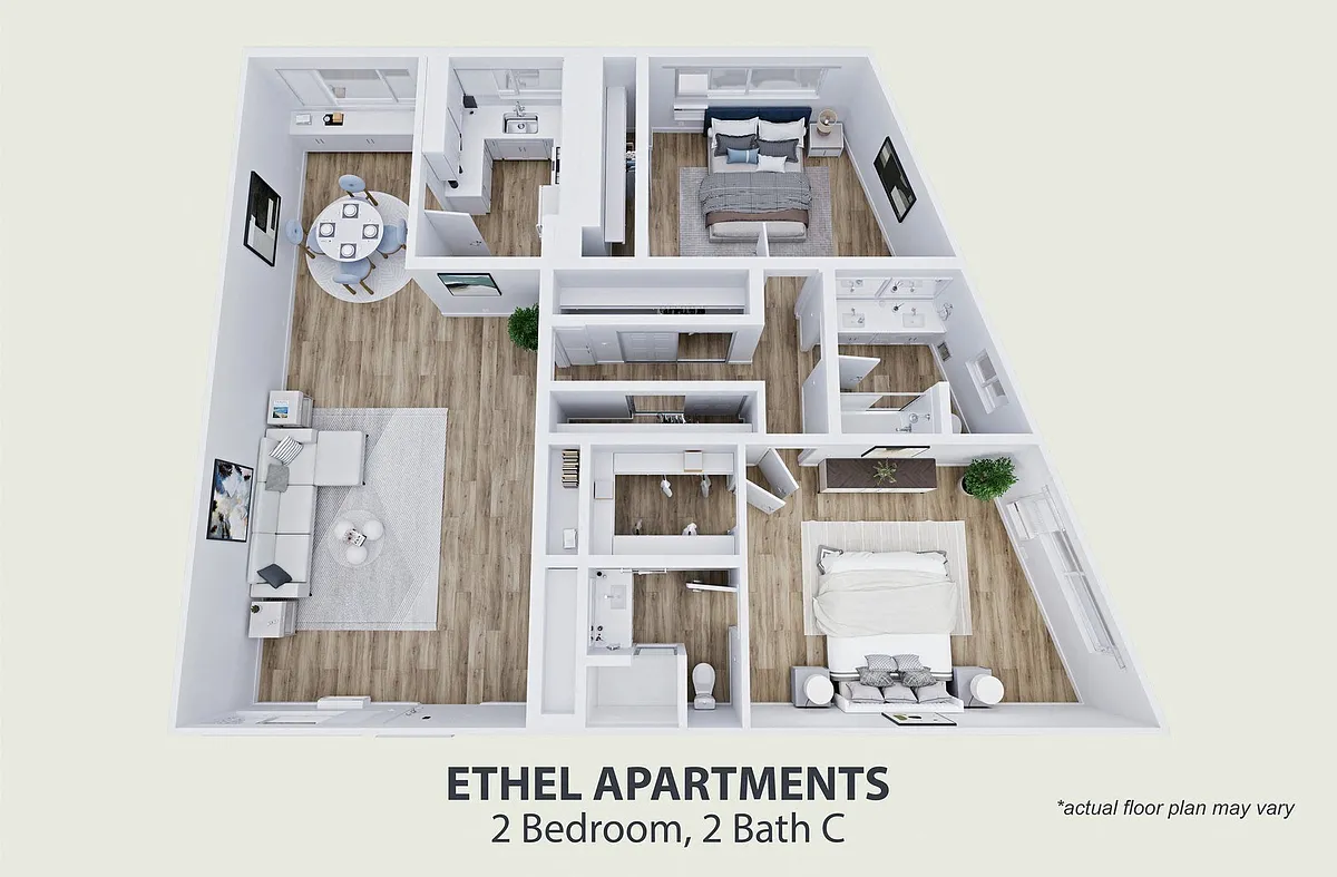 Floor plan 2 Bedroom 2 Bath