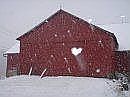 Barn in snow