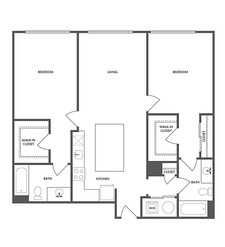 Floor plan D05A - Two Bedroom Two Bath