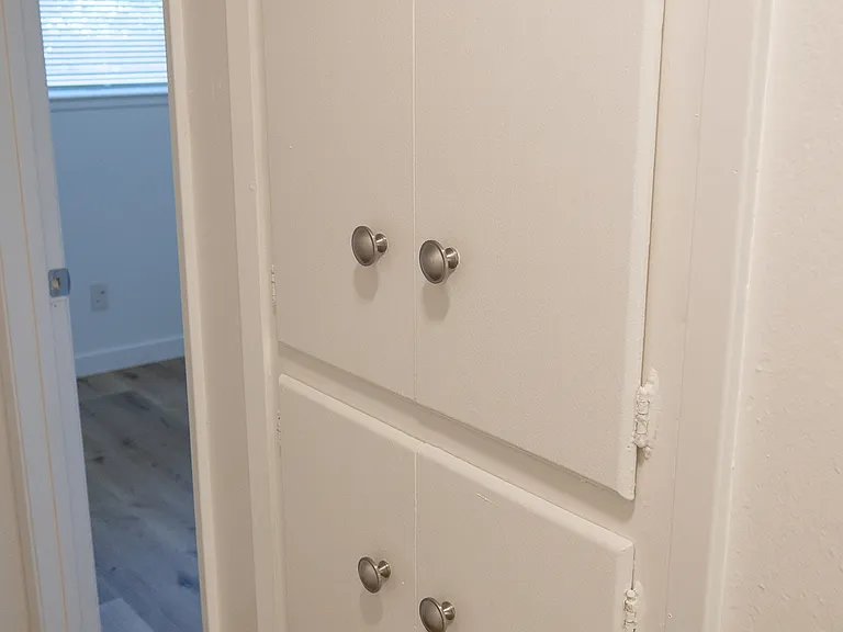 Linen closet--freshly painted